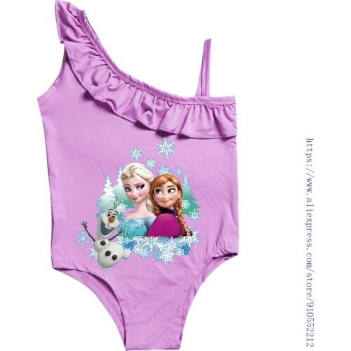 Disney Frozen Elsa Anna Childrens Swimsuit Girls Swimwear Sleeveless dress girls princess summer Swimsuit