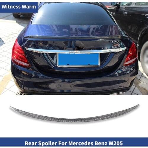 For W205 Rear Trunk Lip Spoiler Wing For Mercedes Benz C Class C180 C200 C250 C63 AMG 4-Door 2015 - 2019 Carbon Fiber standard