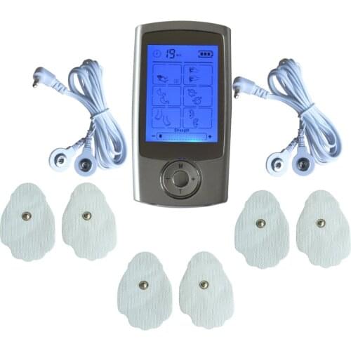 Dual Output Electrical Stimulator Full Body Relax Muscle Therapy Massager 16Mode Nerve Relief Machine 3Pairs Tens Pads For Free