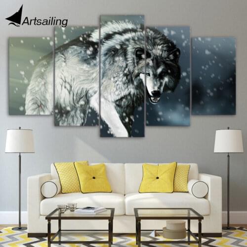 HD Printed angry wolf animal Painting on canvas room decoration print poster picture canvas Free shipping/ny-2822