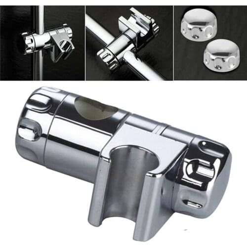 Chrome Replacement Shower Head Holder Bracket Slider Rail Kit Clamp Adjustable Sturdy Bathroom Shower Head Slider Universal