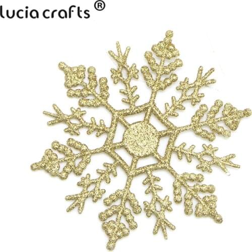 Lucia Crafts 2/8 Pcs Plastic 12cm Snowflakes Christmas Tree Pendant Xmas DIY Art Party Home New Year Decor 0215
