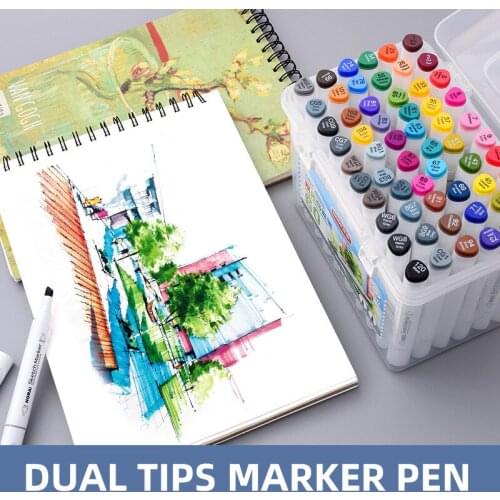 60/48/36/24/12 Colors Oily Double-tip Marker Design Office Multicolor Painting Supplies Graffiti High Quality Set Markers Pen