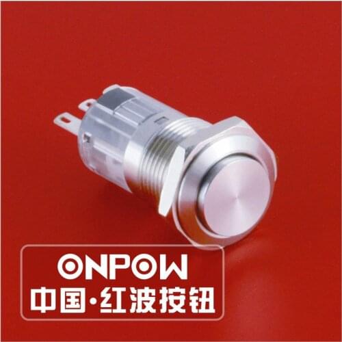 ONPOW 16mm metal waterproof raised head non-illumination pushbutton switch anti-vandal LAS1-AGQ16H-11/S