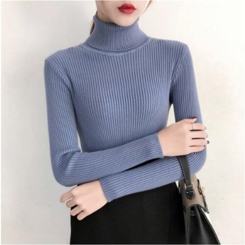 Autumn Women Turtleneck Sweaters Pullovers Winter Harajuku Slim Long Sleeve Knitted Sweater Fashion Knitwear Jumpers Ladies Tops