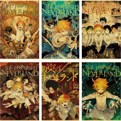 Anime Posters Anime The Promised Neverland Retro Poster Canvas Painting Wall Art Picture Home Decor Photos for Childrens Room