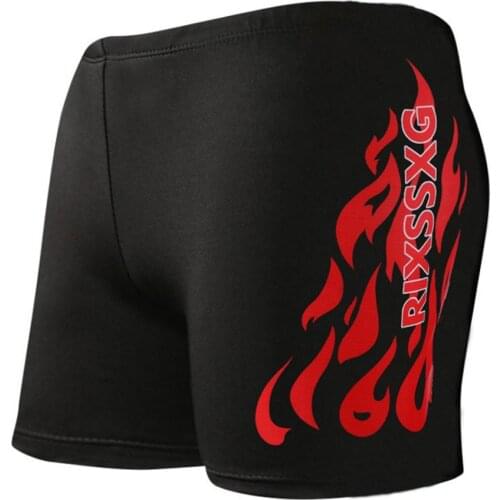 Mens Swim Trunks Male Swimming Swimwear Boxer Shorts Flame Pattern Waterproof Quick Dry Beach Surfing Swimsuit Swimming Summer