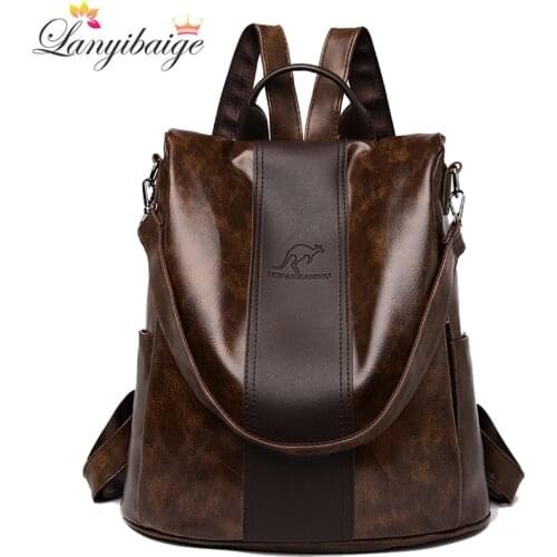 2021 New Luxury Backpack Women Pu Leather Backpack Anti-theft Travel Backpack Fashion School Bags Shoulder Bags Mochila Mujer