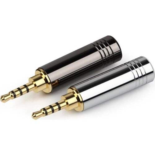 2.5MM Male Headphone Balanced Plug Audio Connector Hifi 2.5mm Bright Shell Adapter Gold Plated Copper Earphone Wire Connectors