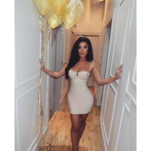 Sexy Mini Bodycon Black Beige Sleeveless Backless Elegant Party Bandage Dress