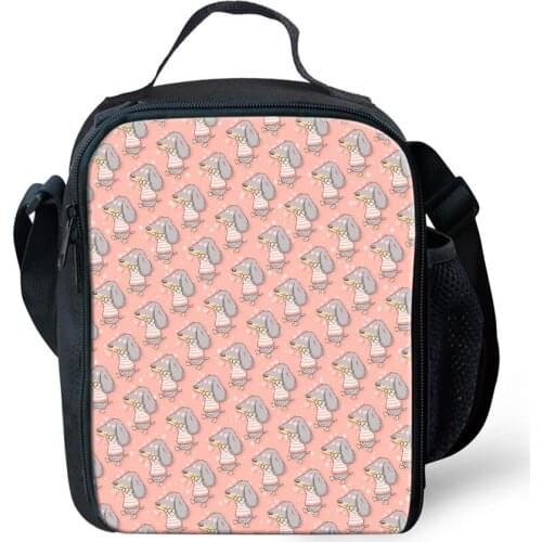 Dachshund Print Kids Portable Cooler Bags Lunch Food Bag Women Man Costom Box Container Insulated Travel Girl Boy Picnic Storage