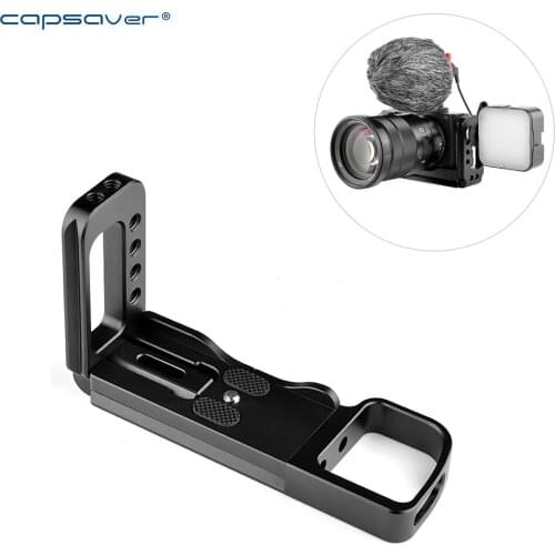 Capsaver Tripod Monopods Camera L Shaped Plate with 1/4 Screw Adjustable External Vlog Accessory for Sony A6 Series Camera Video