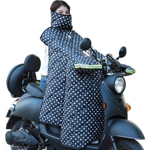 Motorcycle Quilt In Motorbike Covers & Ornamental Mouldings Motorcycle Scooter Warm PU Windproof Leg Kneepads Abdomen Protection