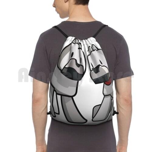 Wolf / Dogs Backpack Drawstring Bags Gym Bag Waterproof Dog Dog Wolf Wolf Wolves Pets Cute Kawaii Dogs Puppy Pixel Cube