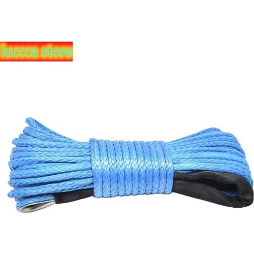 7700Lbs electric winch rope nylon rope high strength fiber rope 6mm x 15M car rope tow strap