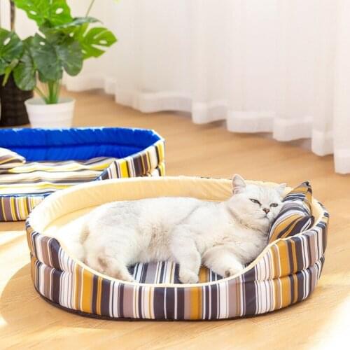 New style pet cat and dog universal bed Comfortable non-stick hairy dog bed Four seasons universal cat nest washable pet bed0205
