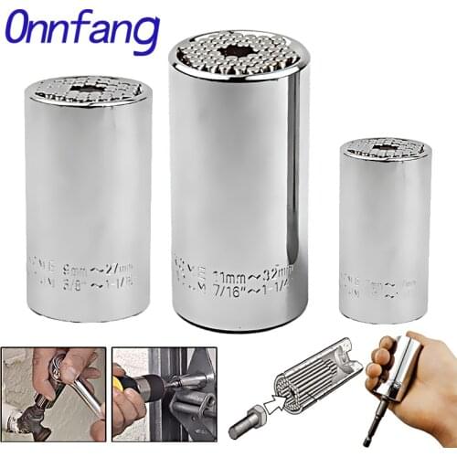 Onnfang 7-19/11-32mm Universal Ratchet Wrench Universal Socket Head, Household Socket Power/Hand Tool Wrench