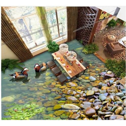 Waterproof wall murals Home Decoration mandarin duck 3D painting pvc self-adhesive wallpaper