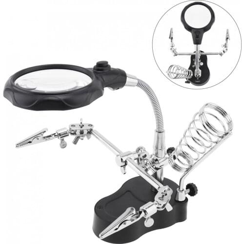 Xinxiang 3.5X 12X Versatile Helping Hand Clip LED Light Lens Magnifier Magnifying Stand Desk Table Lamp