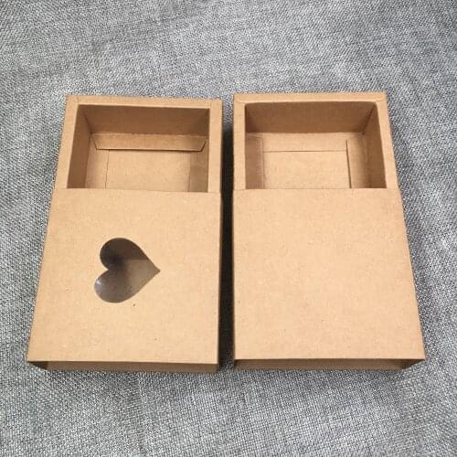 30 pcs DIY Handmade Kraft&white&black paper drawer box with Thank You Jewelry display box and necklace&earring carrying box