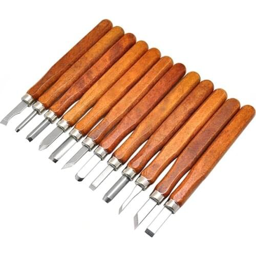 12 Pcs Woodcut Hand Scorper Cutter Carpenter Knife Set Wood Carving Chisel Sharpener Woodworking Carpentry DIY Tools With Box