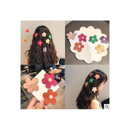 120pcs/lot DIY Simple Multi PU Flowers Hair BB Clips Bang Hairpin Hair Styling Tools Accessories HA1390