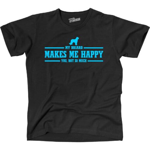 2019 New Brand Cheap Sale 100 % Cotton Twilmh T-Shirt Hund Hunde My Briard Makes Me Happy Hund Wilsigns Siviwondert Shirts For M