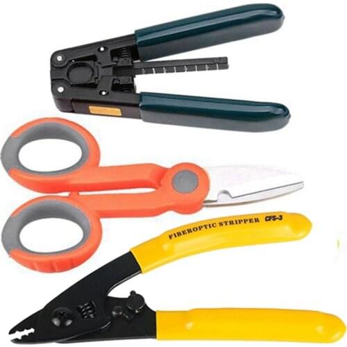 3 Packs Fiber Optic Tool Kit Scissors Double Hole Pliers Stripper and Fiber Optic Stripper,CFS-3 Combination