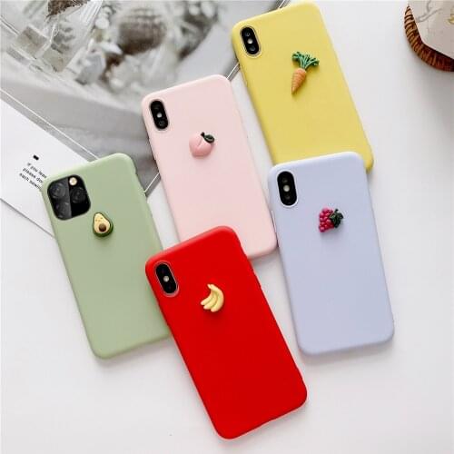 3D fruit Silicone Phone Case For iphone X XR XS 11 Pro MAX 6S 7 8 Plus SE For Samsung S20 Ultra S10 S9 S8 Plus Lite Soft Cover