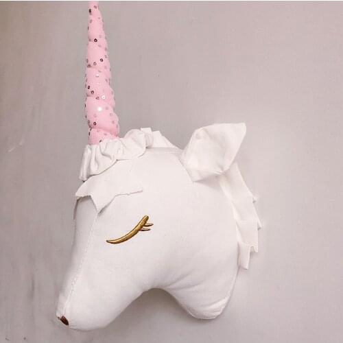 Animal Head 3D Unicorn/Deer/Elephant Wall Decor Kids Bedroom Wall Hangings Artwork Baby Gifts Stuffed Toys Dropshipping
