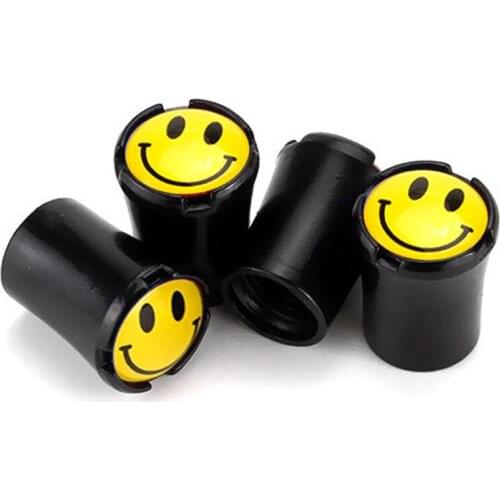 4pcs/Lot Smile Car Tire Valve Caps For Peugeot 207 206 307 407 308 301 3008 Wheel Tires Air Dust Waterproof Screw Airtight Cap