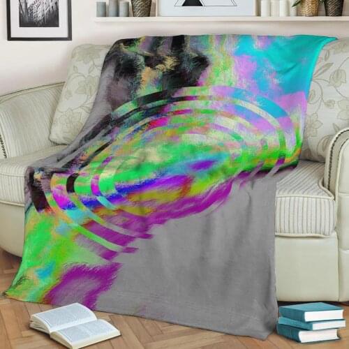 Abstract Geometric Pattern 3D Printed Velvet Plush Throw Fleece Blanket Bedspread Sherpa Blanket Home Decora