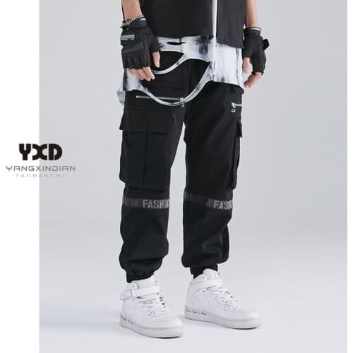 Joggers Cargo Pants for Men Casual Hip Hop Pocket Male Trousers Sweatpants Streetwear Loose Techwear Pants Man Cotton Army Pants