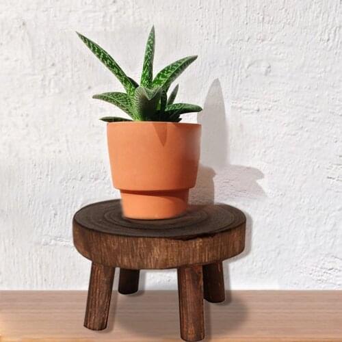 Wooden Plant Stand Flower Pot Base Holder Stool Suitable For Indoor & Outdoor Flora Durable Home Platform For Plant Pots 3-size