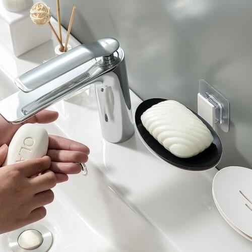 Soap Dishes Drain Wall Mounted Soap Sponge Holder Storage Rack Bathroom Organizer Soap Draining Holder Kitchen Hanging Soap Box