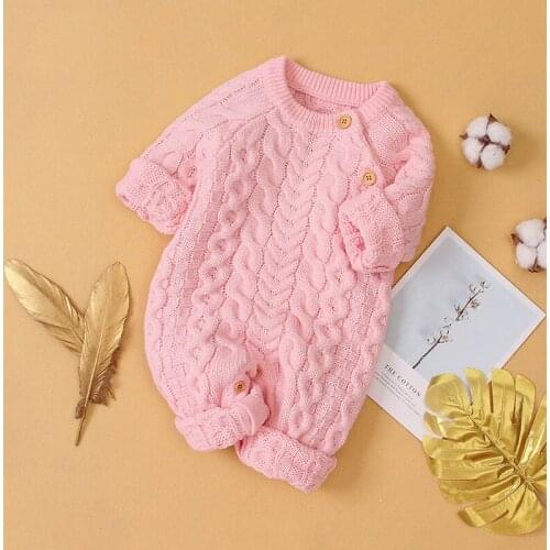 Infant Girls Boys Clothes Autumn Knitted Hooded Jumpsuits Long Sleeve Romper Newborn Outfits Jumpsuit Kids Clothes 0 to 3 Years