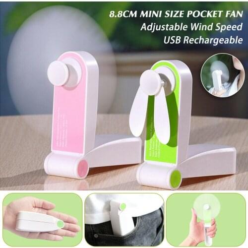 ELOOLE USB Mini Fold Fan Electric Portable Hold Small Air Cooler Charging Household Electrical Appliances Desktop Ventilado