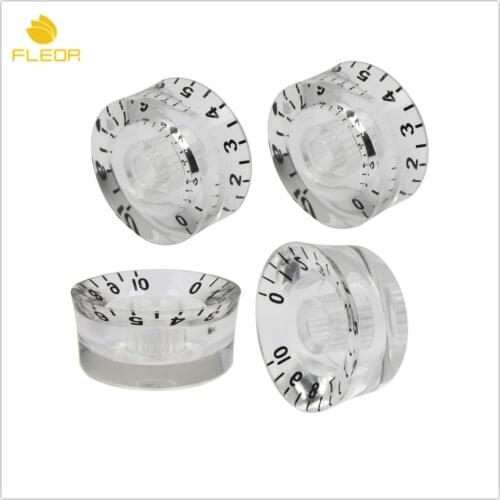 FLEOR 4pcs Transparent Speed Control Electric Guitar Knobs For LP SG Style Guitar Parts