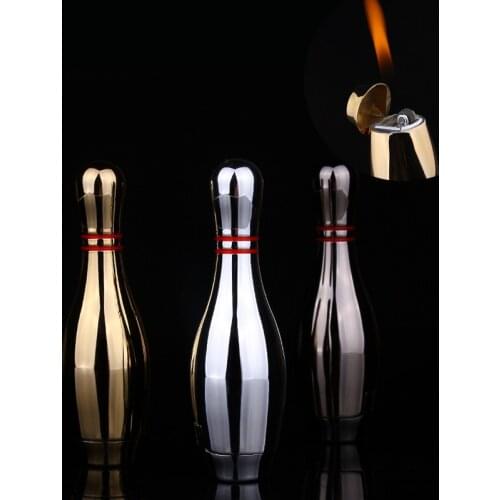 Gas Butane Lighter Mini Bowling Model Lighter Reflatable Funny Gifts For Decoration