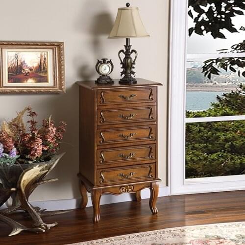 American style solid wood chest of drawers, European style chest of drawers, antique storage cabinet, bedroom storage cabinet f