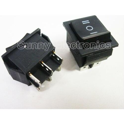 6-Terminals 3 Position ON/OFF/ON DPDT Boat Rocker Switch 16A 250VAC 20A 125VAC