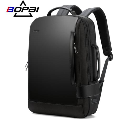 BOPAI Men Business Backpack 15.6 inchs Office Work Male Backpack USB-charging Slim Laptop bag Waterproof Travel Shoulders Bag
