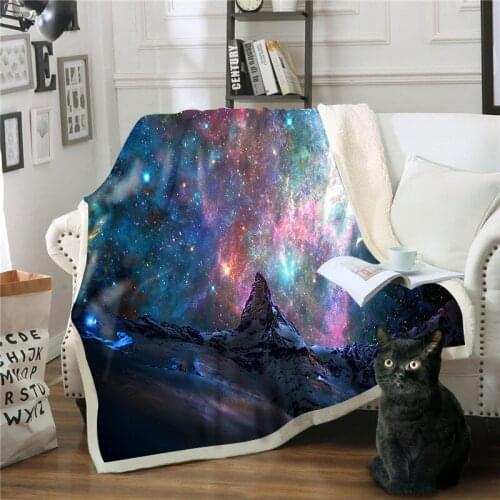 Hoodie Blanket Plush Throw Blanket 3D Space Galaxy Printed Sherpa Fleece Microfiber Throw Blanket 2019 Drop Shipping
