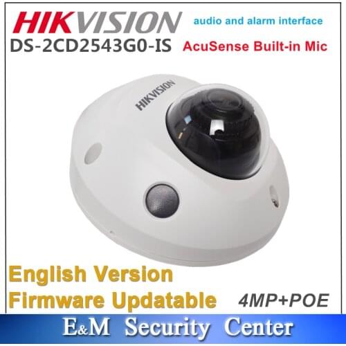 Original Hikvision DS-2CD2543G0-IS Replace DS-2CD2542FWD-IS 4MP Audio I/O POE IR CCTV Mic Built-in Mini Dome Camera