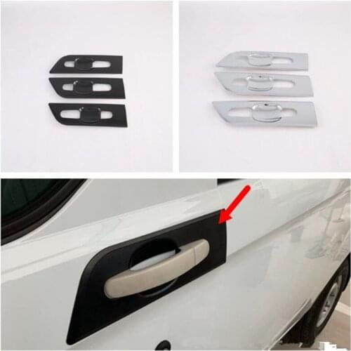 Fit For Ford Transit 2017 Ford Tourneo Custom 2016 Carbon Fiber Style ABS Car Door Handle Bar Cover Trim Styling Sticker