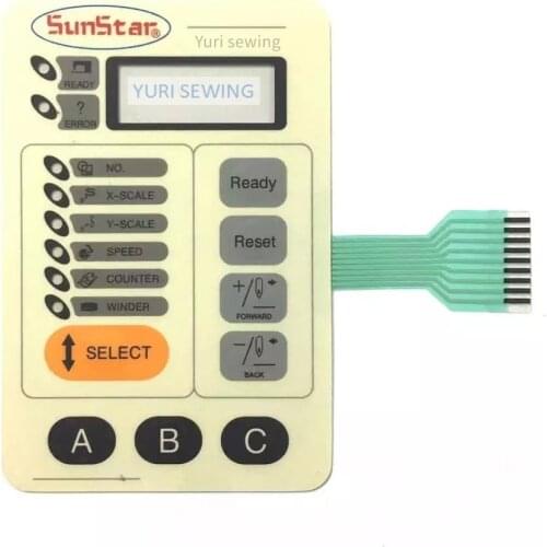 Industrial sewing machine parts sunstar SPS-CB1201 1202 1254 button control box panel membrane switch paper operation sticker