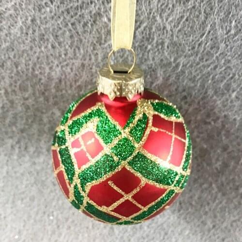 Christmas decoration glass pendant gift foreign trade shopping mall store layout ceiling 6.5cm grid painted ball