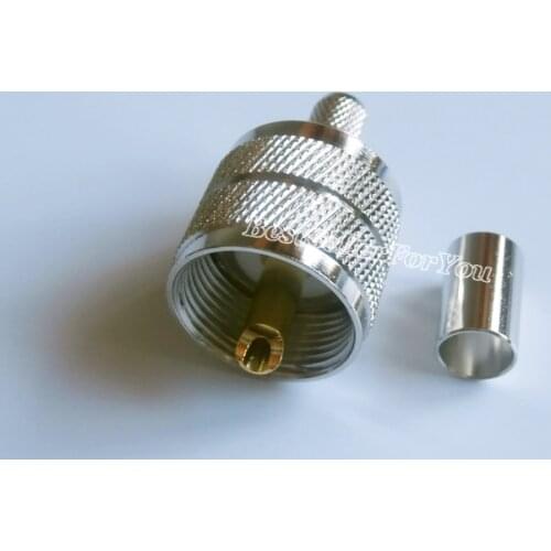 1Piece UHF Male PL259 PL-259 Plug Crimp RG5 RG6 5D-FB LMR300 Cable Connector