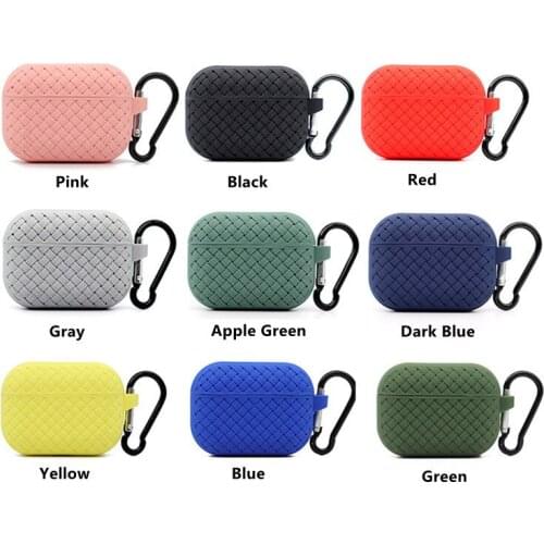 Silicone Braided Earphone Cases for Airpods Pro Cover With Key Chain Protective Case Shockproof Anti Slip airpod pro case