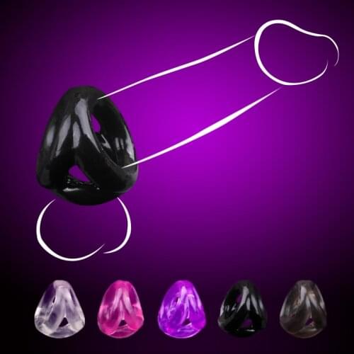 Triangle Penis Ring Scrotum Lock Cock Ring Delay Ejaculation Sex Toys For Men Cockrings Male Chastity Device For Couples